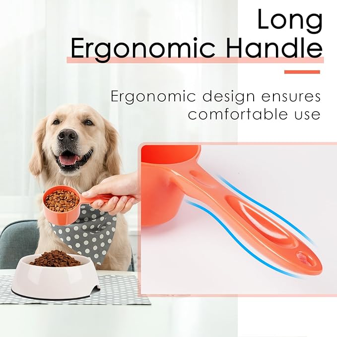 SUPERDESIGN Dog Food Scoop Cat Food Scoop Ice Scoop Flour scoop Candy scoops Dry Measuring Cup Plastic Scoop for Canisters and Freezer 1/2 Cup Food Grade Melamin (Tomato ½ Cup)