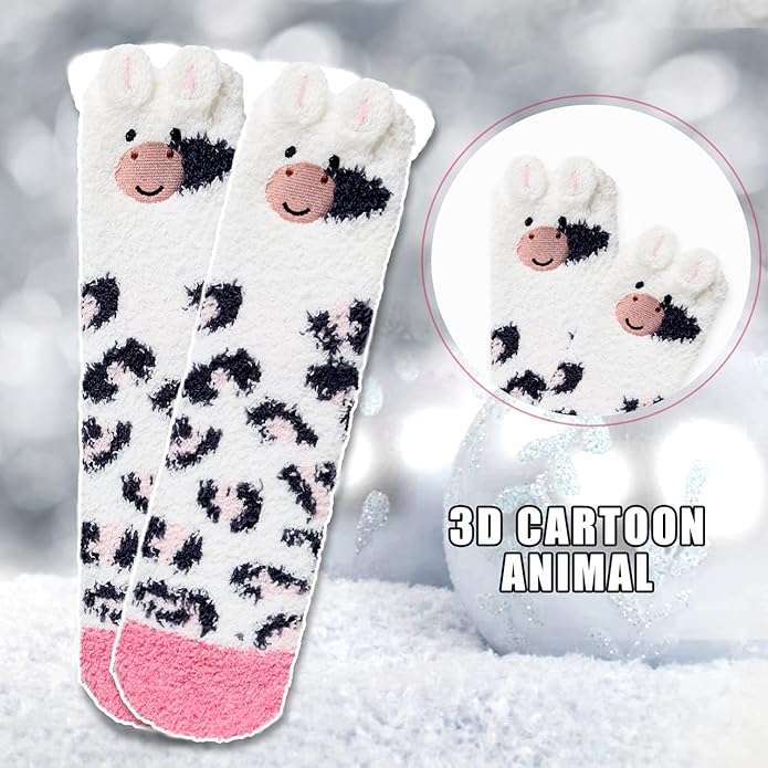 Benefeet Sox Cute Fuzzy Socks for Women Girls Fluffy Warm Cozy Novelty Slipper Socks Funny Animal Plush Sleeping Socks