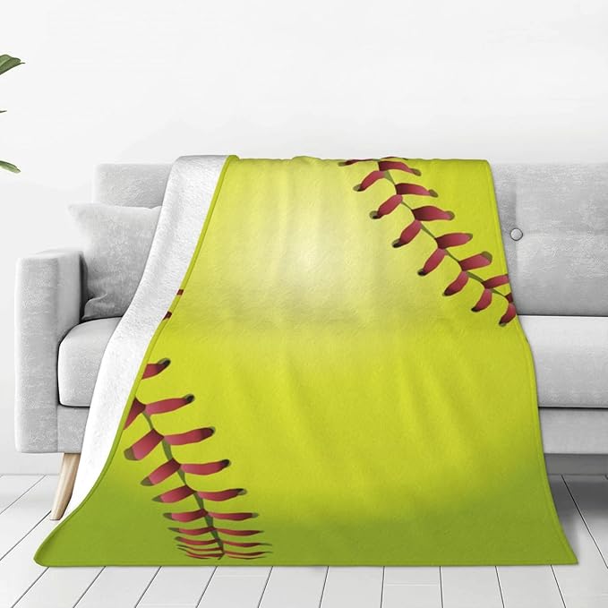 Softball Throw Blanket Soft Cozy Plush Warm Fleece Blanket for Sofa Couch Bed 80"X60"