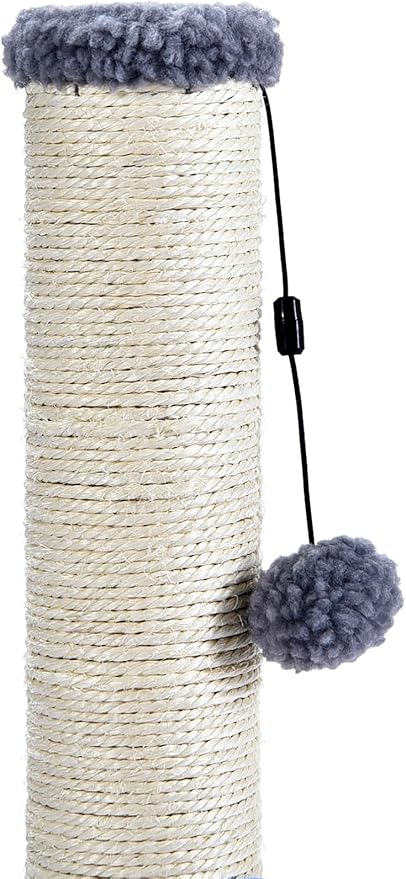 Cat Craft Scratching Post, Cat Scratch Post 30" Kitten Scratcher Sisal Scratch Posts with Hanging Balls, Grey