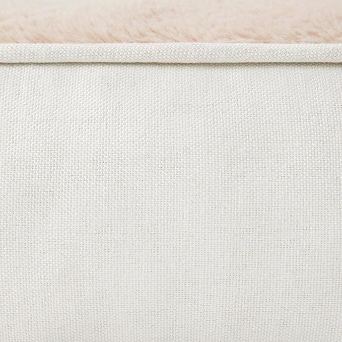 TOWN & COUNTRY EVERYDAY CuddleTown Comfy Solid Bolster Sofa Pet Bed, Supportive & Calming Egg Crate Foam, Water Repellent, Non-Slip Bottom, Machine Washable Cover, Cream, Large 35"x25"x8"