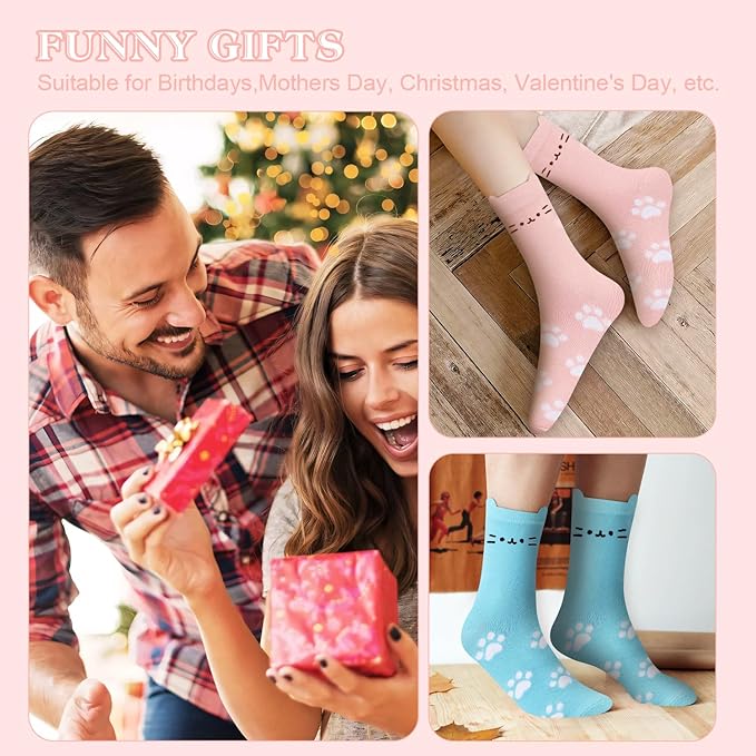AGRIMONY Women's Cat Socks Cute Animal Socks Dog Valentines Easter Fun Gifts for Women
