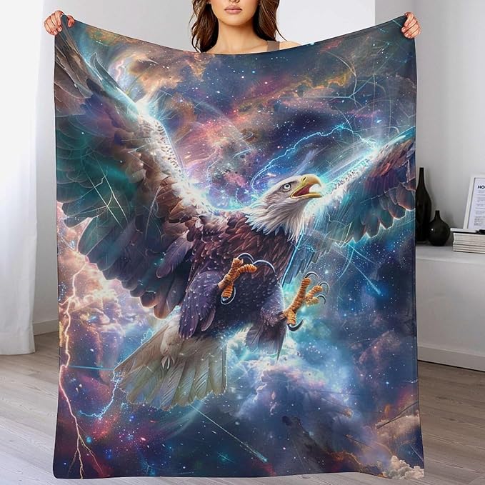 Patriot Eagle Blanket Eagle Gifts for Girls Boys Woman Kids Flying Eagle Lover Throw Blankets Soft Blanket Warm Fleece Flannel Plush Blankets for Bed Sofa Couch 40"x50"