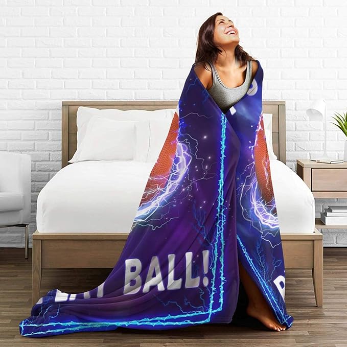 Football Blanket Sports Rugby Plush Throw Blanket Super Soft Cozy Warm Fleece Bedding Football Blanket Gifts for Kids Girls Boys Women 60"X80"