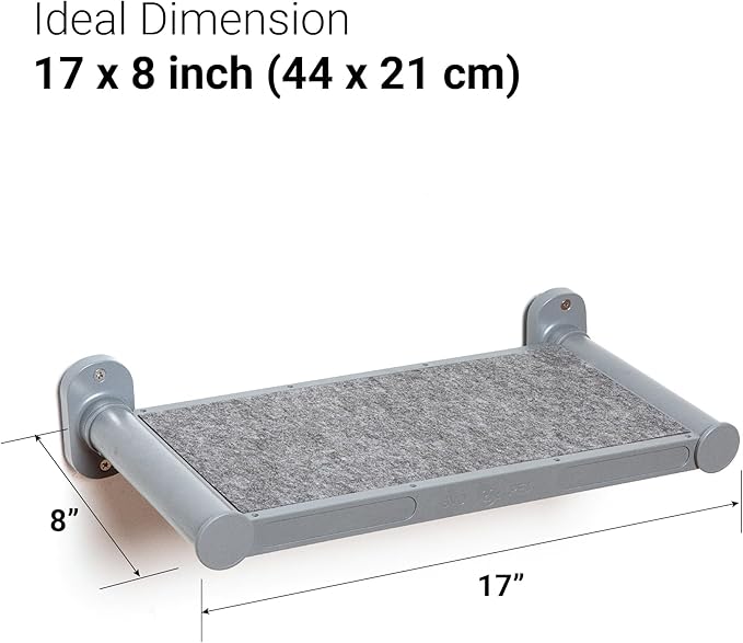 SVD.PET Cat Wall Shelves, 17" x 8" Cat Wall Furniture with Felt Pad, Simple and Modern Design Wal Mounted Cat Platforms, Easy to Install and to Clean, Cat Perch for Sleeping & Playing (Dark Grey)
