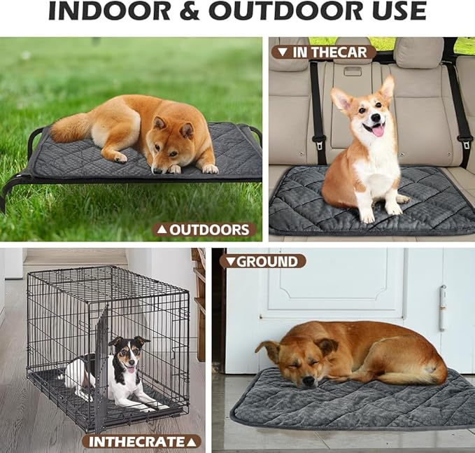 ARGOPET Cat Bed (30x19in) Self Warming, Polyester, Checkered Grey, 16oz, Machine Washable, Anti-Slip, Pet Bed Mat for Indoor & Outdoor Pets