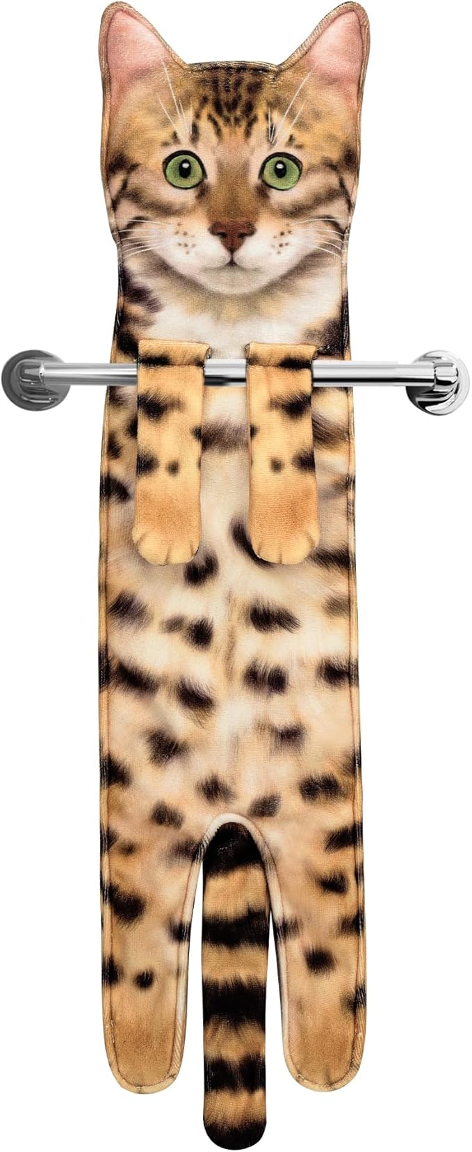 Cat Hand Towels for Kitchen Bathroom - Cute Cat Decor Gadgets - Hanging Soft Absorbent Hand Face Towel - Funny Birthday Mothers Day Housewarming Holiday Unique Gifts for Women Mom Lady Cat Lovers