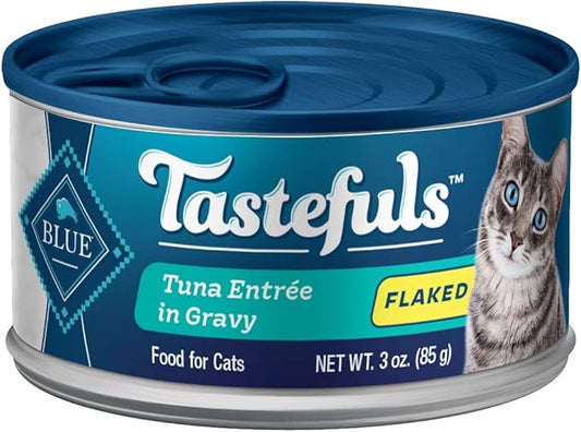 Blue Buffalo Tastefuls Flaked Wet Cat Food, Made with Natural Ingredients, Tuna, 3-oz Cans (24 Count)