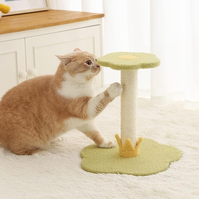 Docal Cat Scratching Post, Cat Tree Cat Tower for Indoor Cats with Sisal Covered Scratching Posts and Flower Shape Platform, Cat Tower Activity Center Furniture for Kittens Cats and Pets
