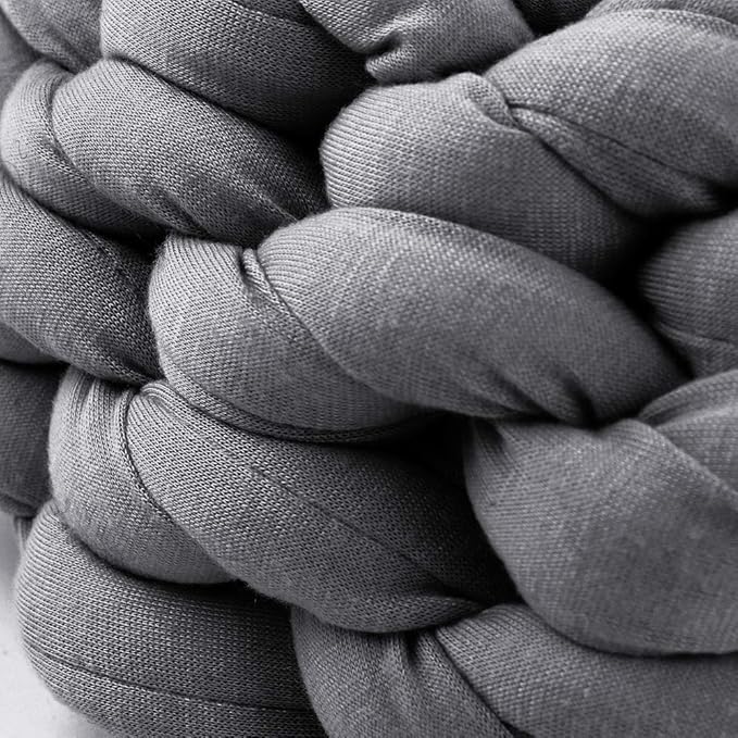 Lucky Monet Cat Basket Bed Cotton Knitted Round Pet Beds for Cats Cute Boho Cat Pet Bed Warm Woven Cat Nest for Puppy Kitten Cats Dogs (19.7", Dark Gray)