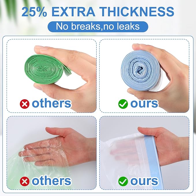 208 Pcs Cat Litter Bags Compatible with Litter-Robot 3/4 Waste Bags Cat Litter Box Liners Self Cleaning Cat Litter Box Bags Liners Trash Bags Replacement Carbon Filters Accessories