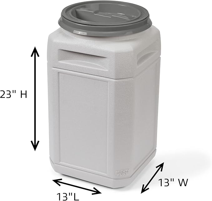Mighty Tuff 13 Gallon/up to 54 Pound Pet Food Storage Container with Airtight Lid and Built-In Handles for Easy Transport, BPA Free, Made for Durable and Versatile Storage