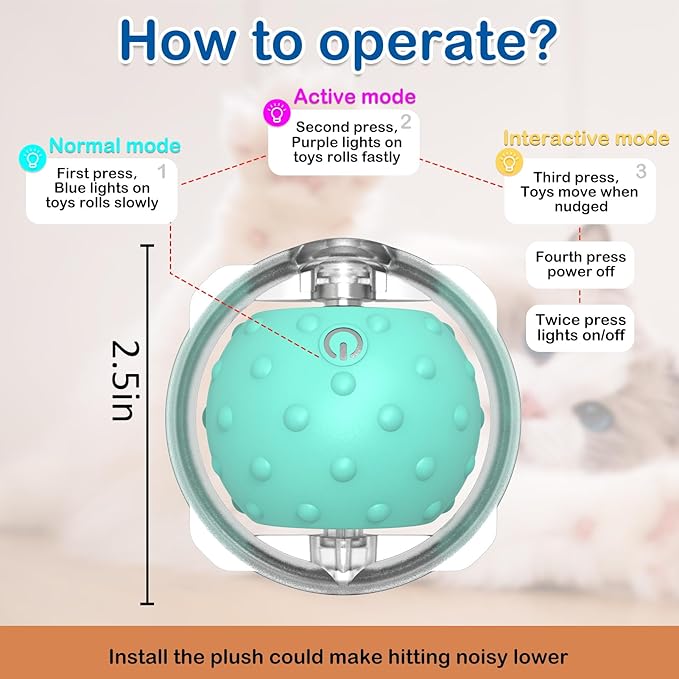 Cat Toys Cat Tunnels with Automatic Cat Ball, Motion Activated Interactive Cat Toy Peekaboo Cat Cave Gaming