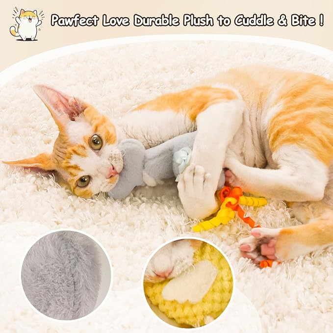 ORSDA Cat Toys, Cat Wand Toy for Indoor Cats, Interative Cat Toy to Chase & Exercise, Teaser Bird Toy for Cats with 5 Replacement Kitten Toys for All Breeds