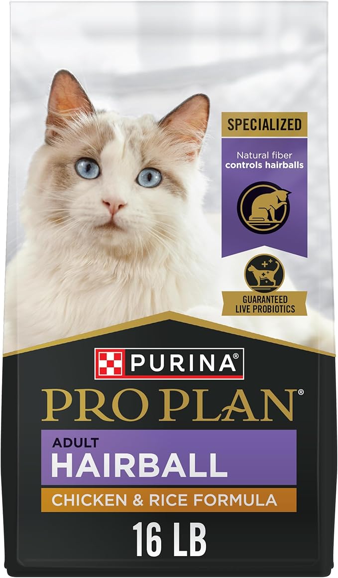 Purina Pro Plan Adult Hairball Control Cat Food Chicken and Rice Formula - 16 lb. Bag