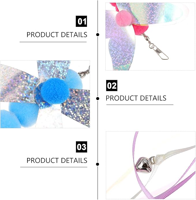 balacoo 4 Pcs Cat Teaser Wand Refill Kit, Butterfly Dragonflies Bee Teaser Toys Replacement for Cat Teaser Wand, Kitten Exercise Toys for Cat Dog Puppy