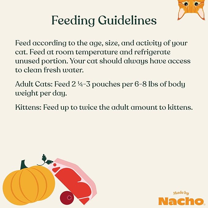 Made by Nacho Wet Cat Food, Cuts in Gravy, Limited Ingredients, Grass-Fed Grain Finished Beef Recipe with Bone Broth for Extra Hydration, (24) 3 oz. Pouches
