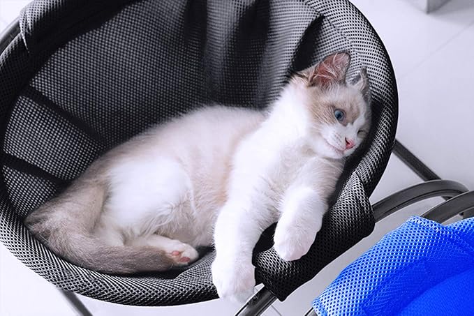 MW Cat Bed Dog/Pet Hammock Bed Free-Standing Cat Sleeping Cat Supplies Pet Supplies Wash Stable & Breathable Indoors Outdoors (Black)