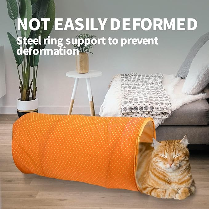 PAWISE Cat Tunnel Tube, Cat Toys Collapsible, Cat Play Tent Bed Indoor Pop-up Pet Tube Interactive Toy for Cat Puppy Kitten Rabbit (Color Random)(Tunnel)