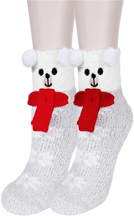 Benefeet Sox Cute Fuzzy Socks for Women Girls Fluffy Warm Cozy Novelty Slipper Socks Funny Animal Plush Sleeping Socks