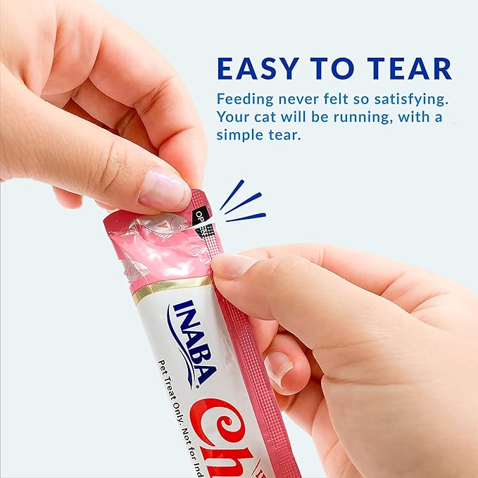 INABA Churu Cat Treats, Grain-Free, Lickable, Squeezable Creamy Purée Cat Treat/Topper with Vitamin E & Taurine, 0.5 Ounces Each Tube, 50 Tubes, Tuna Variety