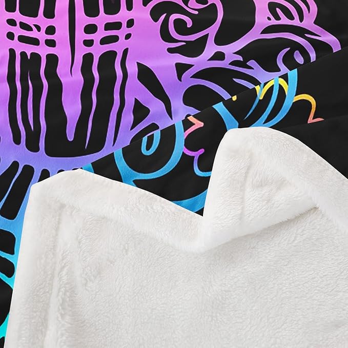 Rocket Sherpa Blanket Space Rocket Plush Blanket for Sofa Couch Bed Planet Space Ship Design Fleece Throw Blanket Universe Planets Fuzzy Blanket Bedroom Decor King 87x95 Inch