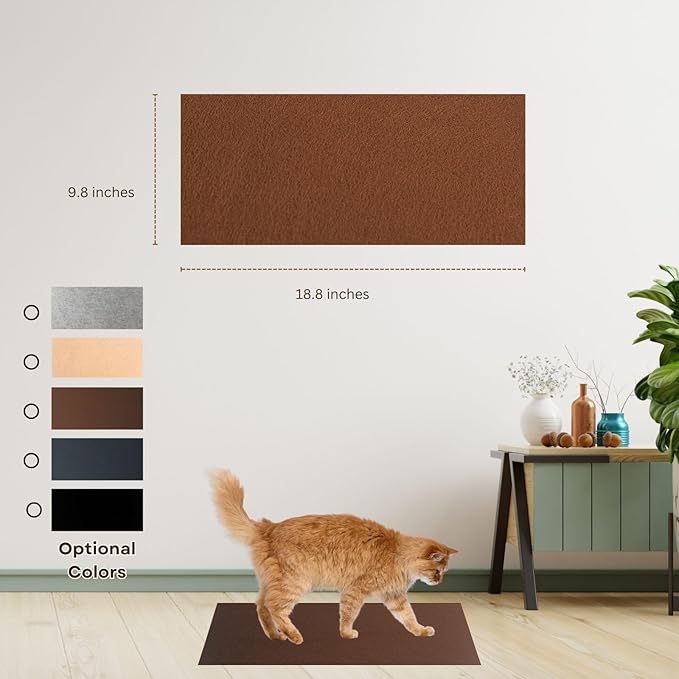 Cat Scratch Mat (Brown, 5-Pack, 9.8''*18.8''), Furniture Protector from Cats Scratching, Strong Self-Adhesive Backing for Easy and Sturdy Application, Versatile for Cat Trees, Posts, and Beds