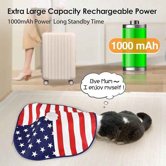 ORSDA Interactive Cat Toys for Indoor Cats, 4 in 1 Automatic Cat Toy Kitten Toys, Rechargeable Smart Teaser Toys for Cats Home Alone Bored Indoor Adult Cats, 8 Holes Mice Whack-A-Mole, Hide The Seek