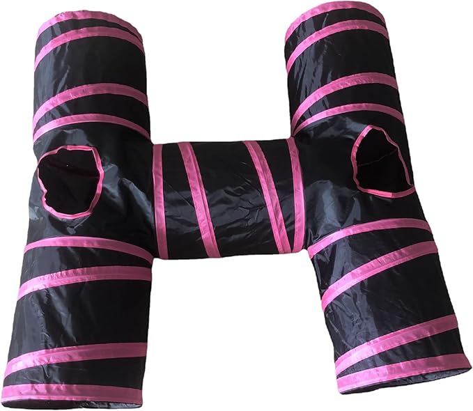 Cat Tunnels, Pet Ferret Rabbit Bunny Tunnels Tubes Subway Habitats, S-Style, DIY Cat Peekaboo Maze House Tent Bed, Kitten Interactive Toy (H Type Tubes)