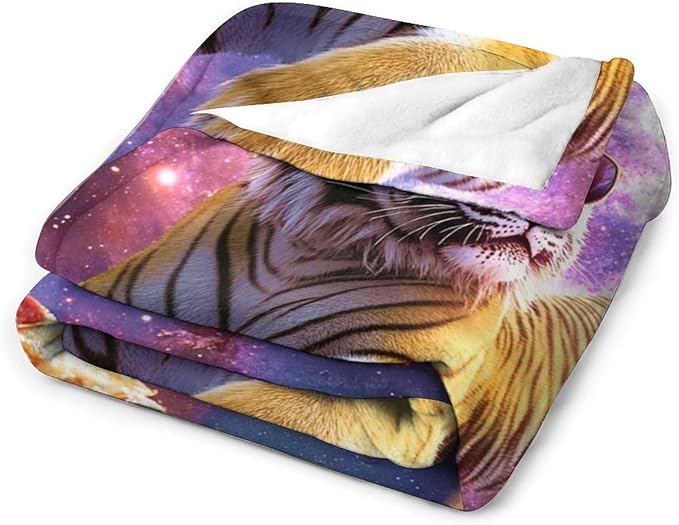 Pizza Blanket Funny Food Tiger Gifts for Girls Boys Woman Kids Funny Throw Blankets Soft Blanket Warm Fleece Flannel Plush Blankets for Bed Sofa Couch 40"x50"