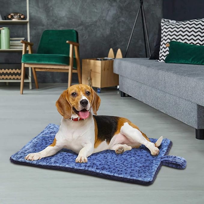 MARUNDA Pet Bed Mat, M- 27" * 20", Self Warming, Super Soft, for Small Dogs and Cats, Blue