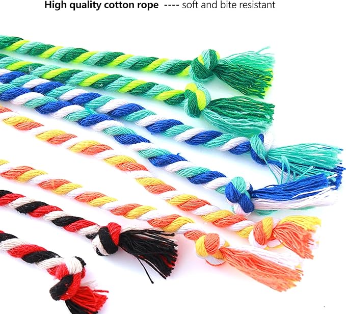 IUHKBH Cat Wands, 4 PCS Colorful Rope Cat Toys Interactive Cat Teaser Wands with Bell for All Breed Sizes