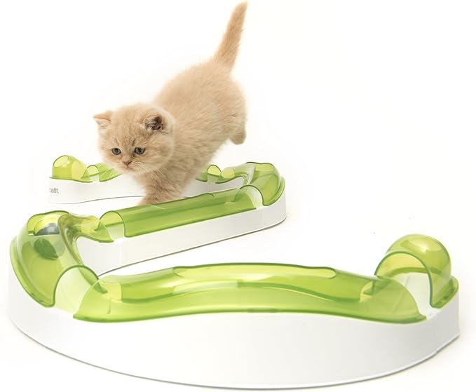 Catit Senses 2.0 Wave Circuit Interactive Cat Toy - 8-Piece Closed-Track Ball Toy for All Breed Sizes