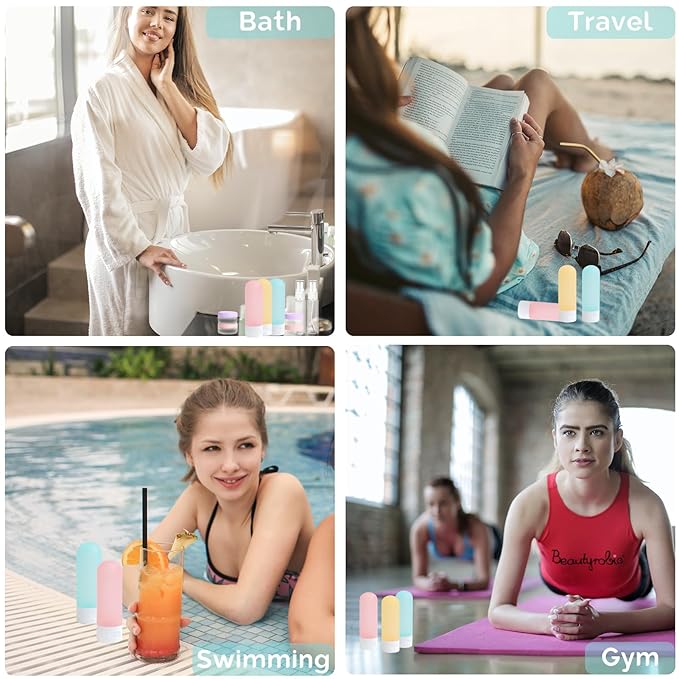 20 Pack Travel Bottles Set for Toiletries TSA Approved, Leak Proof Travel Size Containers Kit Portable Refillable Travel Accessories for Shampoo Conditioner Lotion Liquids