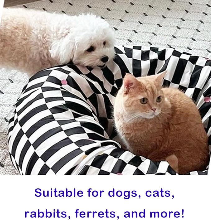 Premium Design Patent, Suitable for Multiple Cats to use at Once, Including cat Toys, cat Tunnel, cat mat, cat Tunnel Bed – Suitable for Small, Medium, and Large Cats. Cat Playground._Beige
