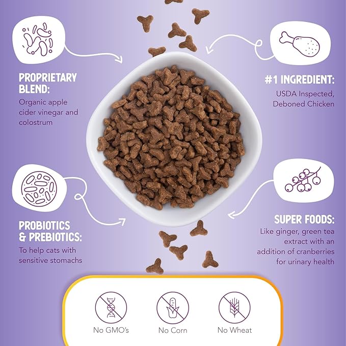 Health Extension Dry Cat Food, (4 lb / 1.81 kg) - Chicken & Brown Rice Recipe with Added Vitamins, Minerals, and Probiotics, Suitable for All Cats & Kittens (Pack of 2)