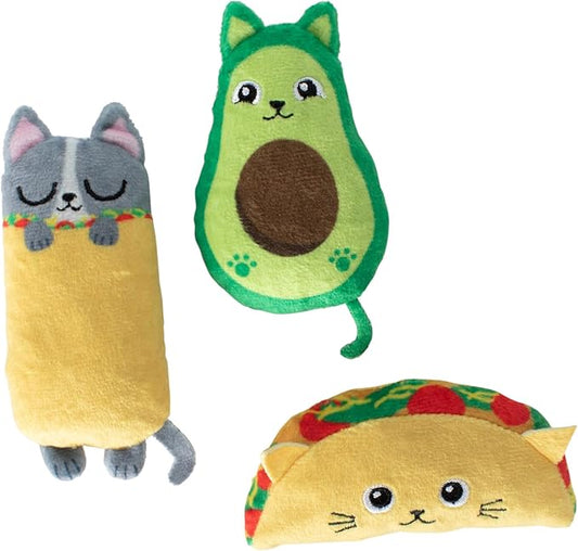 Fringe Studio Plush Cat Toy Set, Kitty Cravings, Mini 3 Piece Set, Pet Shop Collection (904034)