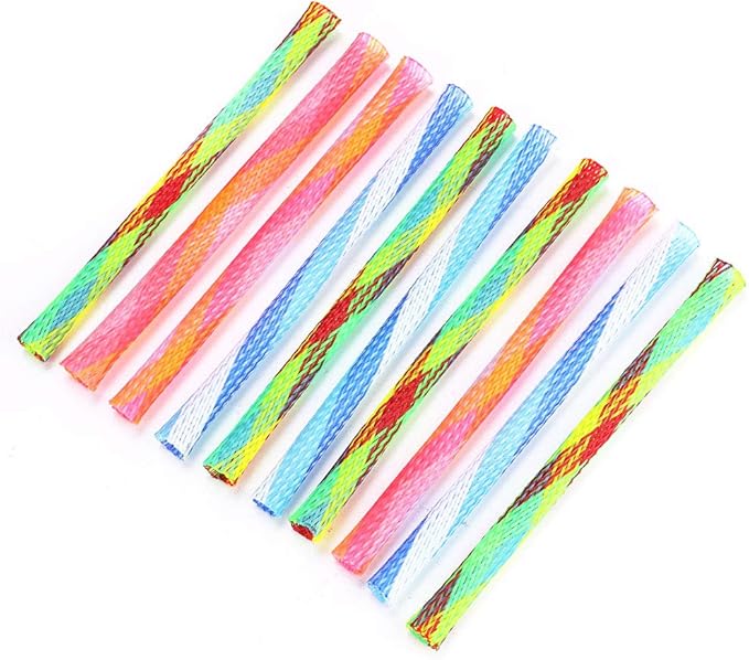Joyzan Cat Spring Toys Set, Colorful Attract Kitten Interactive Tube Kitty Playful Flexible Bouncy Pet Folding Mesh Fun Action Toys Bulk Plastic Coil Interaction Indoor Swatting Biting Hunting 10Pcs