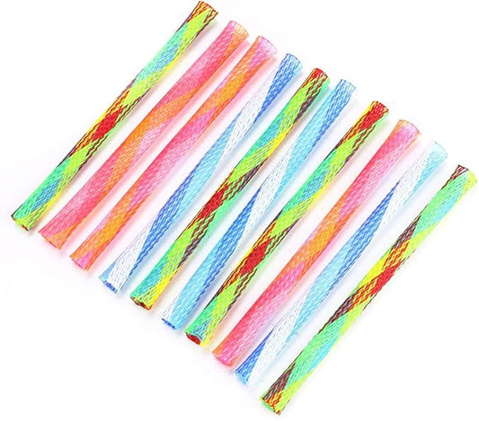 Joyzan Cat Spring Toys Set, Colorful Attract Kitten Interactive Tube Kitty Playful Flexible Bouncy Pet Folding Mesh Fun Action Toys Bulk Plastic Coil Interaction Indoor Swatting Biting Hunting 10Pcs