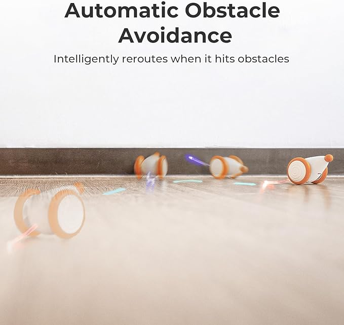 Cheerble Interactive Cat Toys for Indoor Cats, Automatic Cat Toy with LED Lights, Wicked Mouse Toys, Kitten Toys, Pet Toys, Smart Electric Cat Toy, USB Rechargeable, Auto On/Off… (Yellow)