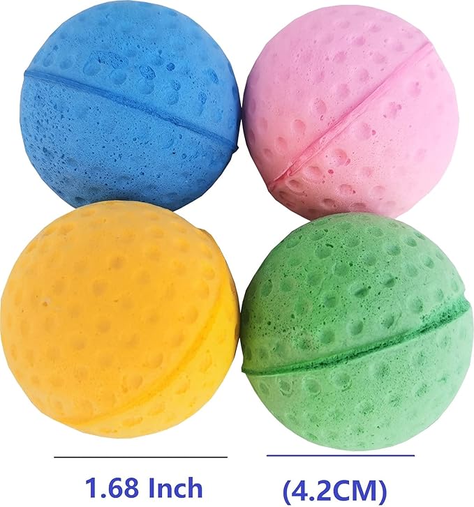 Cat Foam Ball Cat Sponge Ball Toy Cat Soccer Ball Toy (Golf Foam Sponge Ball, Count, 48)