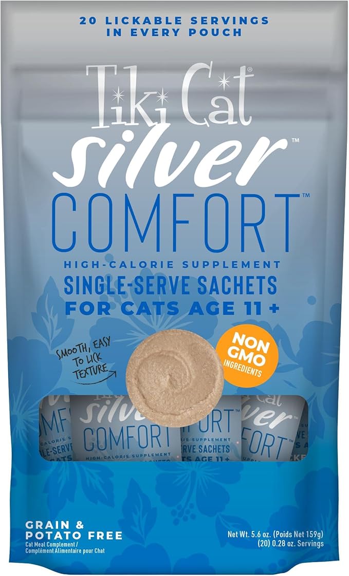Tiki Cat Silver Comfort Chicken & Chicken Liver Recipe 5.6 oz. (20/.28oz) (20 Sachets)