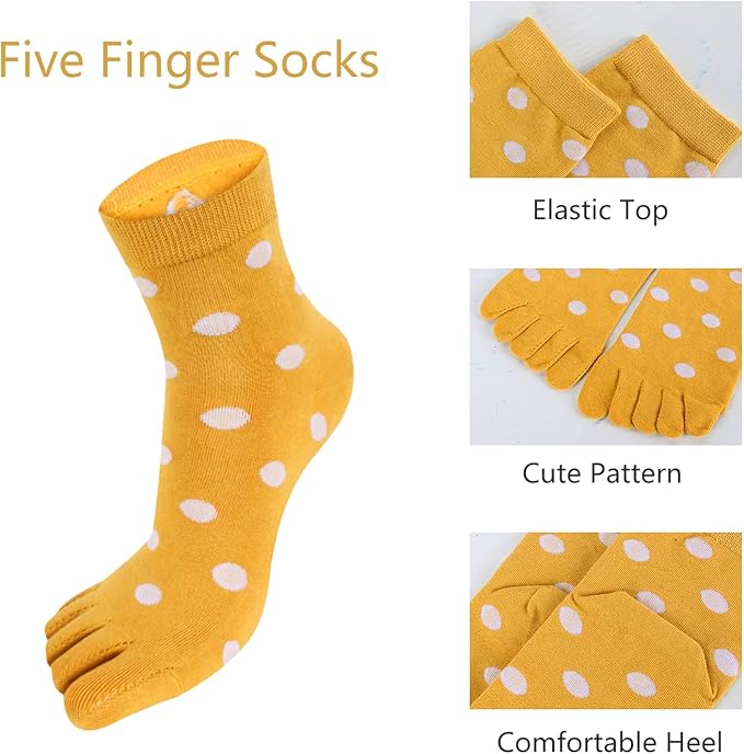 Benefeet Sox Funny Toe Socks Women Five Finger Socks Girls Cute Toe Seperated Cotton Socks Running Athletic Christmas Gifts