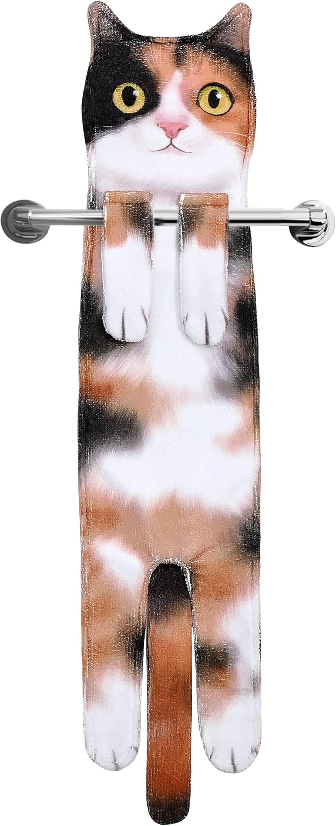 Cat Funny Hand Towels for Bathroom Kitchen- Cute Decorative Kitten Decor Hanging Face Towels- Unique Housewarming Valentines Mothers Birthday Gifts for Women Mom Cat Lovers