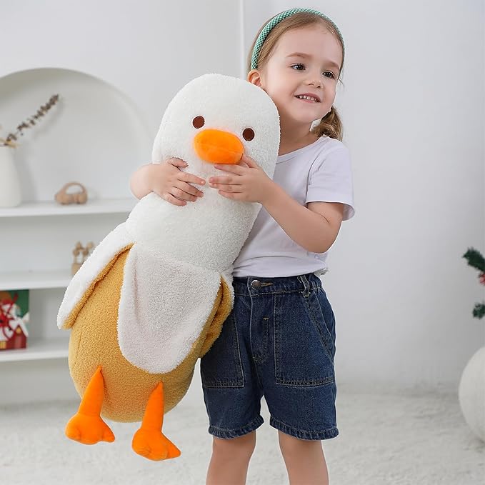 Banana Duck Plush, 19.7" Duck Stuffed Animal, Cute Banana Plushie Hugging Pillow Doll Toy Gift for Girls Boys Chrismas Decor
