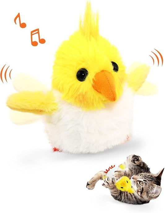 Petbobi Cat Toys Flapping Bird - Lifelike Parrot Interactive Cat Toy with Catnip, Exercise Toy for Bored Indoor Cats, Rechargeable Motion Activated Chirping Kitten Toy for All Breeds Cat
