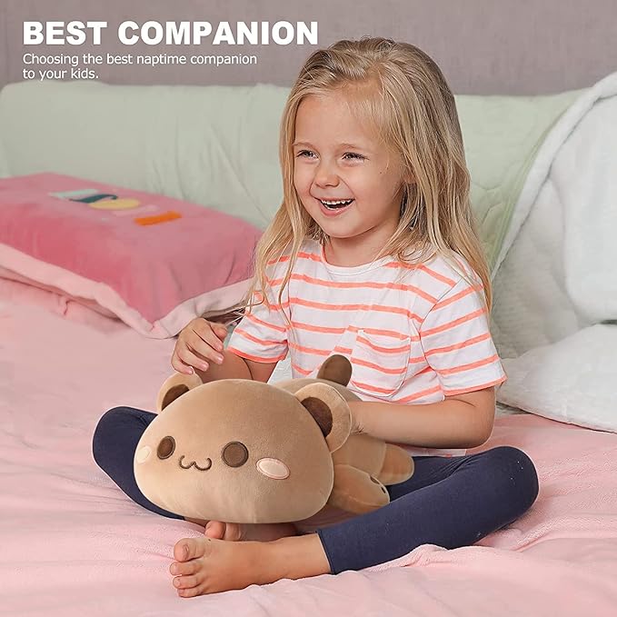 Onsoyours Cute Bear Plush Toy Stuffed Animal Bear Soft Anime Plush Pillow for Kids (Brown Bear, 12")