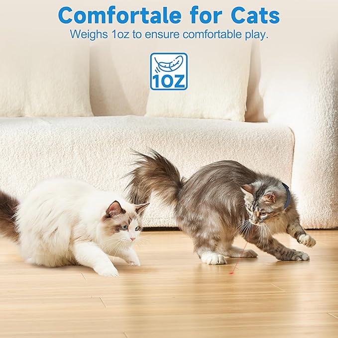 KXK Automatic Cat Laser Toys - Wearable Interactive Cat Toys for Indoor Cats Kitty Dogs, Kitten Exercise Collar Toys, Cat Enrichment, USB Rechargeable Black