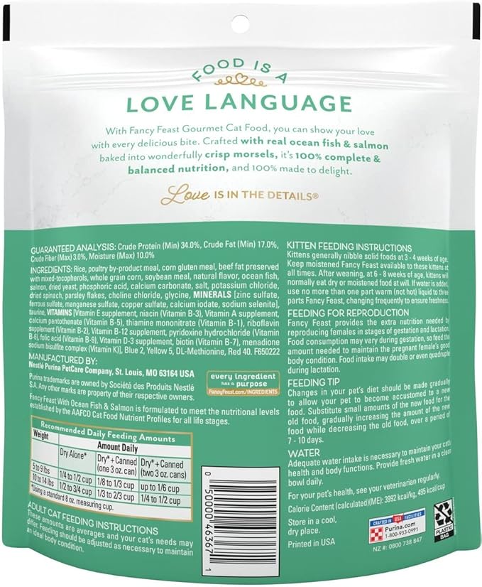 Aurora Pet Bundle Pack (4) FF Gourmet Dry Cat Food with Ocean Fish & Salmon (16 oz. Bags) Plus AuroraPet Wipes