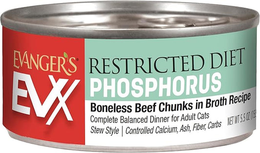 Evanger's EVX Restricted Diet: Phosphorus Canned Cat Food - 24, 5.5 oz Cans